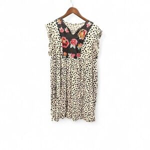 Boho floral dress with animal print from‎ small shop boutique fits like large